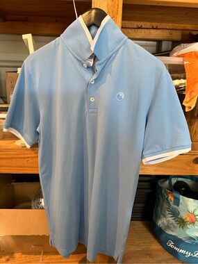 Puma Light Blue Polo with White Contrast Trim